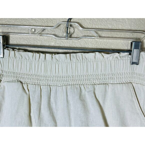 NWT Vanilla Star Linen Ruffle Shorts Booty Hi Waist Elastic Large Ivory - Picture 6 of 10